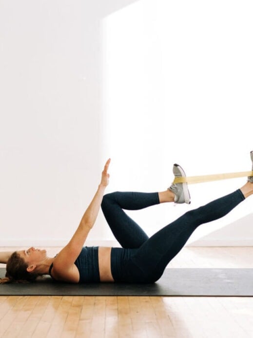 Resistance Band Ab Workout | Dead Bug Exercise with resistance band