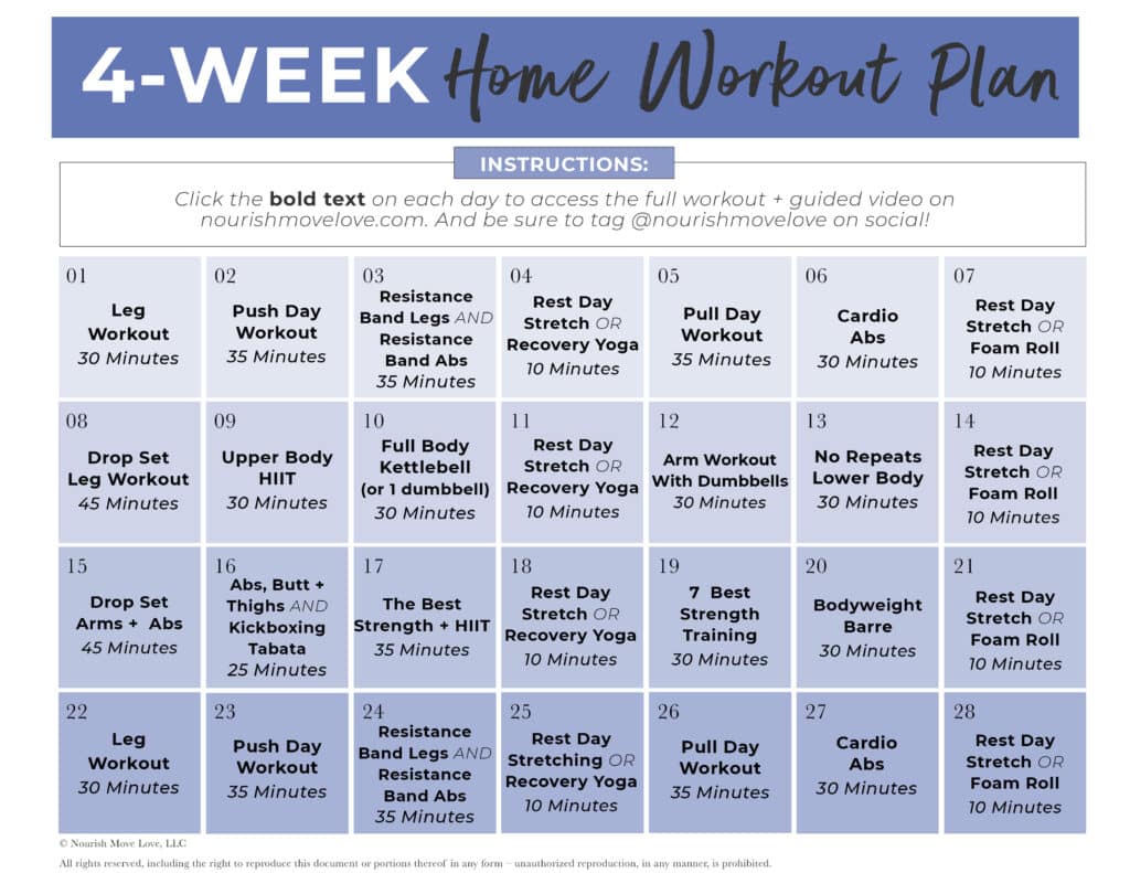 Free 4 Week Workout Plan S