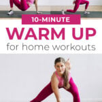 Warm up exercises pin for pinterest