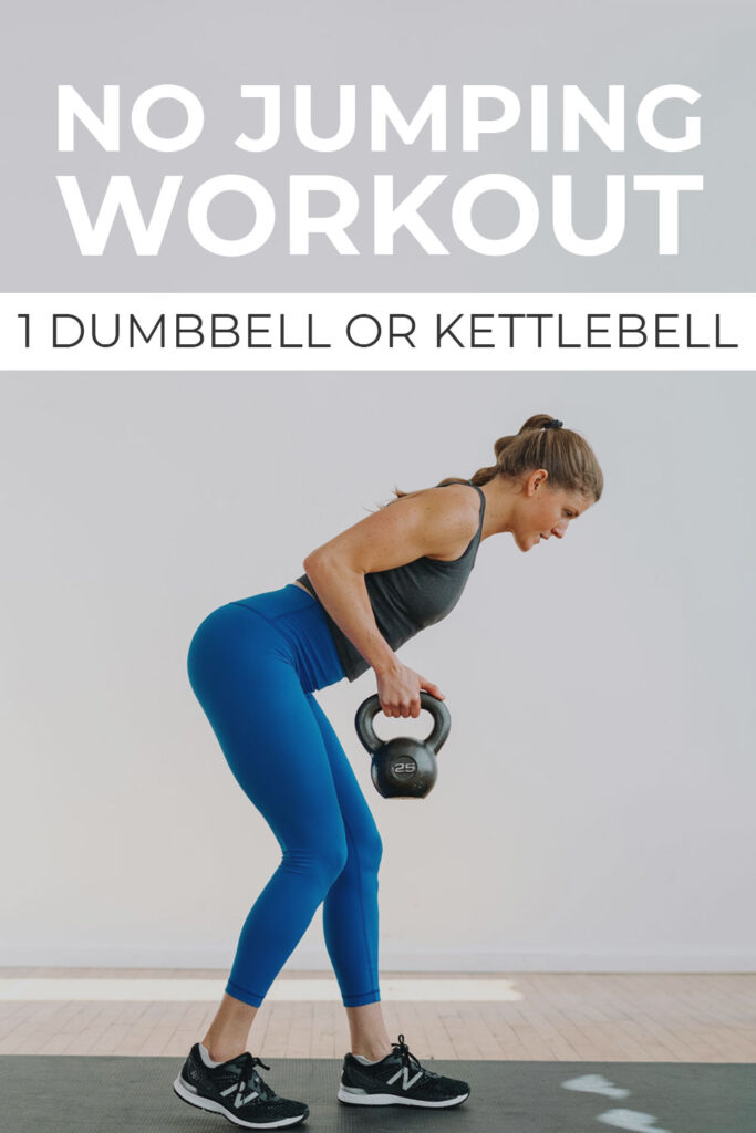 No Jumping, Full Body Kettlebell Workout pin for pinterest