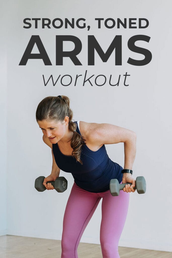 The BEST Upper Body Workout Women At Home with Dumbbells | pin for pinterest
