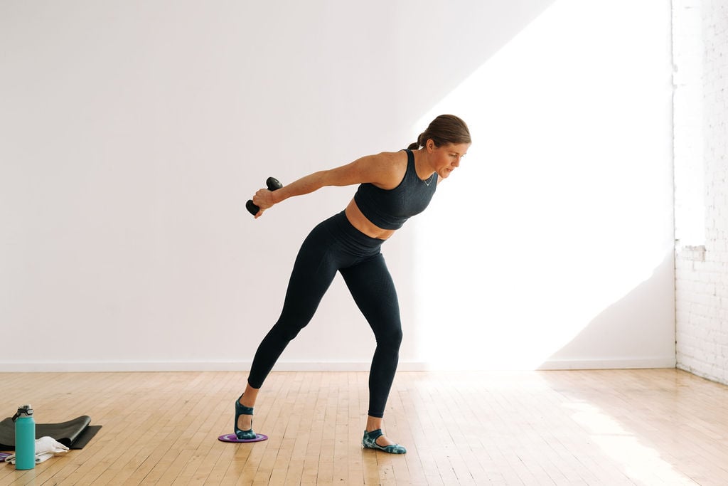 Glider Barre Workout with Exercise Sliders and Tricep Kickback