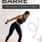 Pin for Pinterest of At Home Barre Workout with Glider Discs