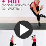 collage of woman performing hiit exercises