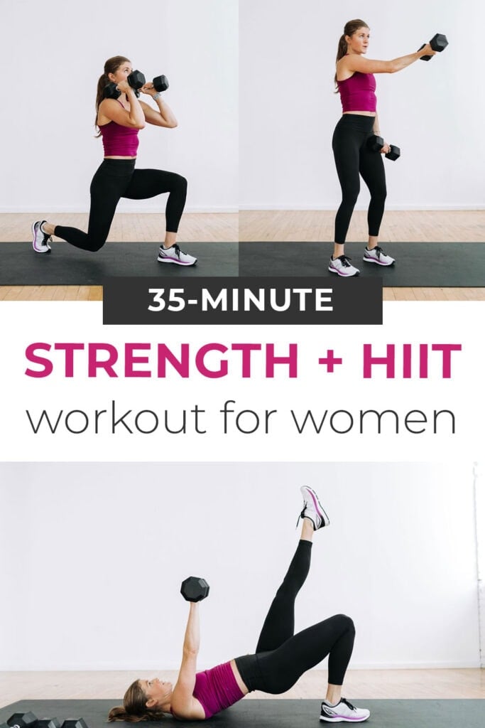 The Best Strength and HIIT Workouts for women | Full Body At Home Workout for Women pin for pinterest
