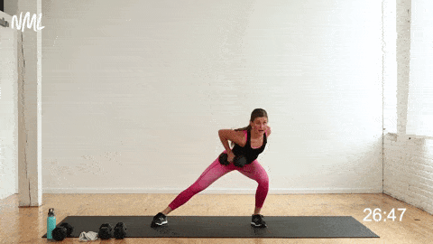 how to do a lateral squat and single arm dumbbell row
