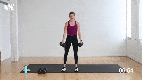 how to do a curtsy lunge and squat with dumbbells