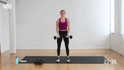 how to do a standing chest fly with dumbbells