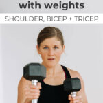 Pin for Pinterest of Shoulder, Bicep and Tricep Workout