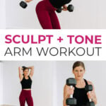 Pin for Pinterest of Shoulder, Bicep and Tricep Workout