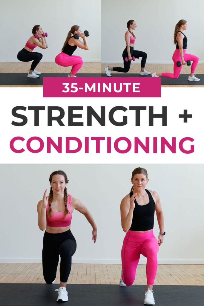 35-Minute Full Body Strength and Conditioning Workout pin for pinterest