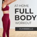 Pin for Pinterest of 15 minute full body strength workout