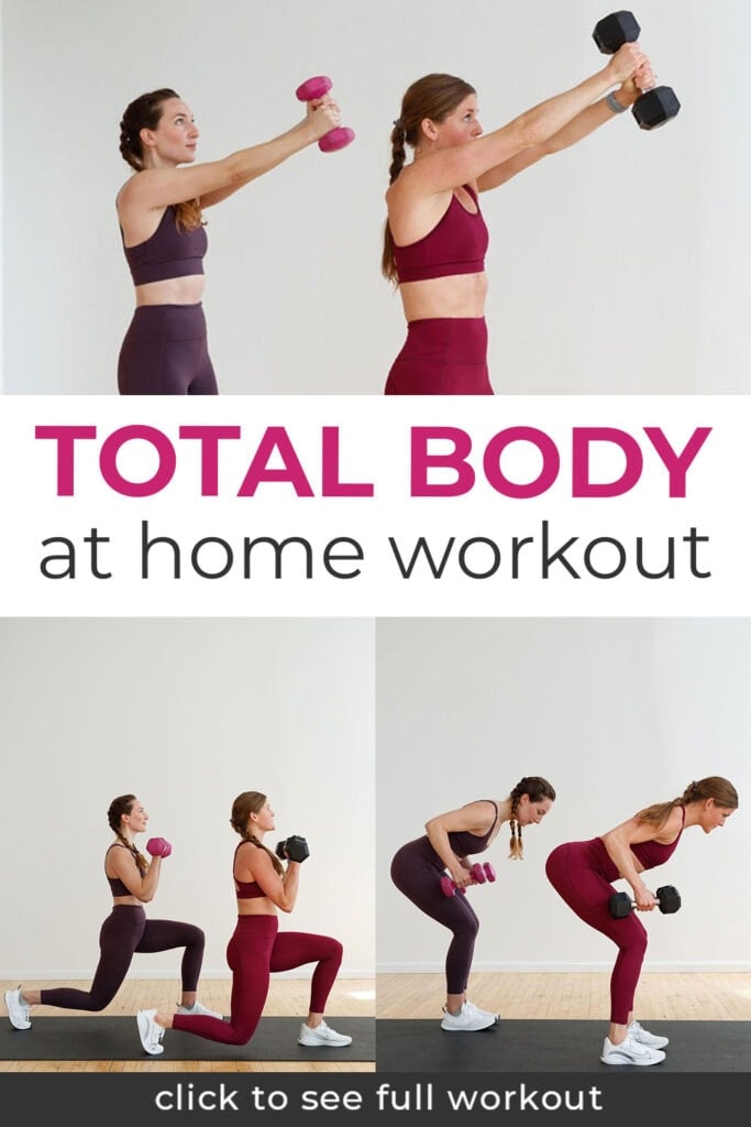 Total Body Strength Workout At Home Pin for Pinterest