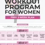 Pin for Pinterest of free workout plan and meal plan