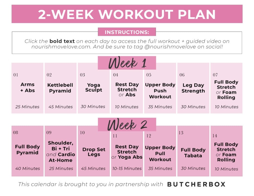 2 Week Workout Plan At Home #9 (ButcherBox)