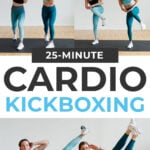 Pin for Pinterest of core and cardio kickboxing workout