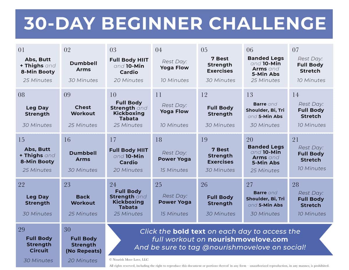 30 day pull up challenge chart