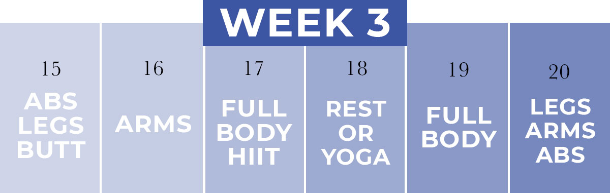 Fitness Schedule for beginners | Week 3