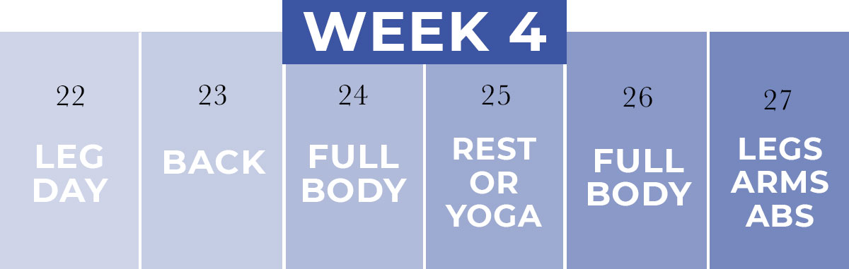 Workout Calendar for Beginners | Week 4