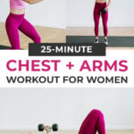 Chest workout with dumbbells | pin for pinterest