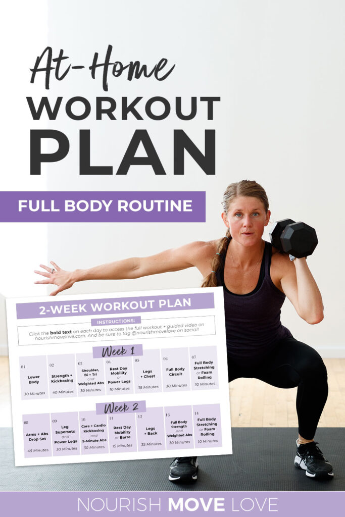 Full Body Workout plan at home pin for pinterest