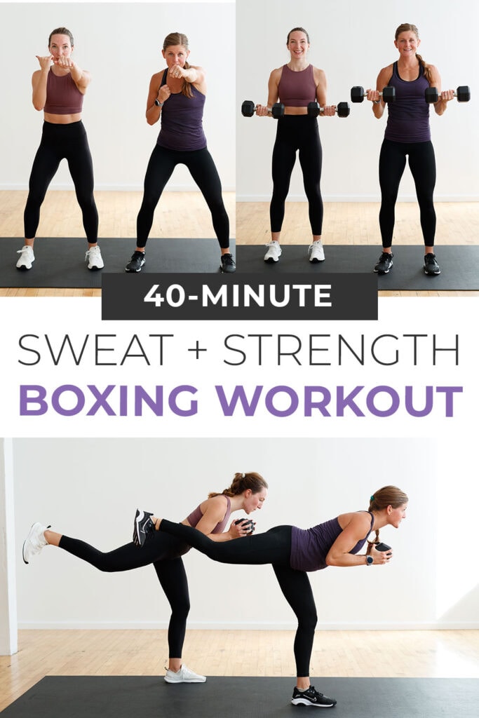 40 Minute Kickboxing Workout At Home Pin for Pinterest
