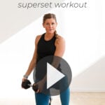 Pin for Pinterest of arms and abs superset workout at home