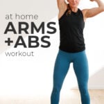 Pin for Pinterest of arms and abs superset workout at home