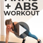 Pin for Pinterest of arms and abs superset workout at home