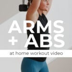 Pin for Pinterest of arms and abs superset workout at home