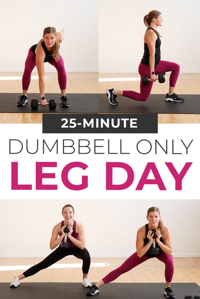 25-Minute Leg Day Superset Workout with one dumbbell pin for Pinterest