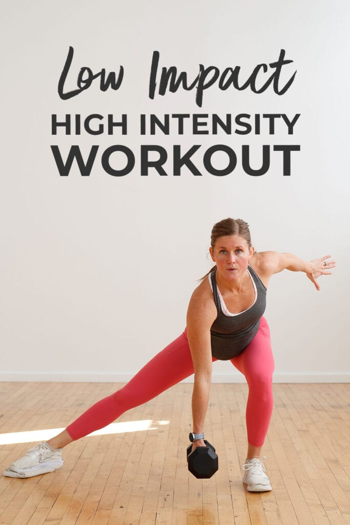 Low Impact High Intensity Workout pin for Pinterest