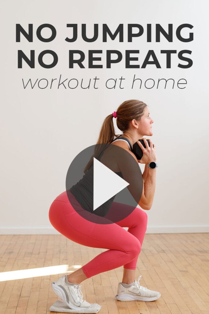 Low Impact No Jumping No Repeat Workout Pin for Pinterest