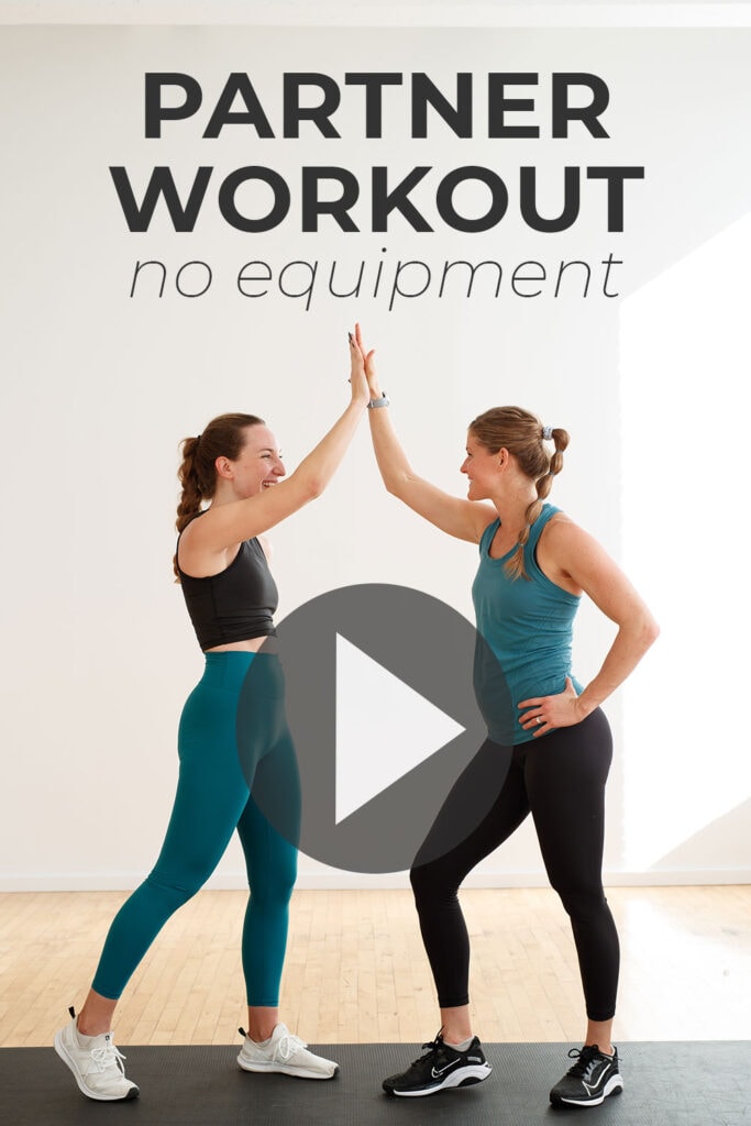 Bodyweight Partner Workout At Home | pin for pinterest