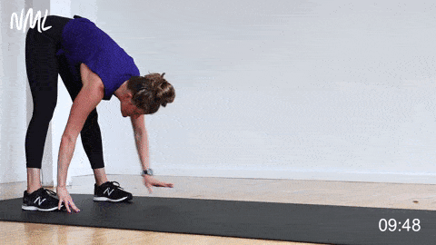 plank walk out low lunge hip flexor stretch | full body stretch