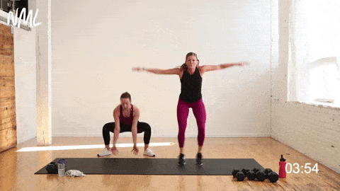 how to do squat jacks | lower body strength and cardio