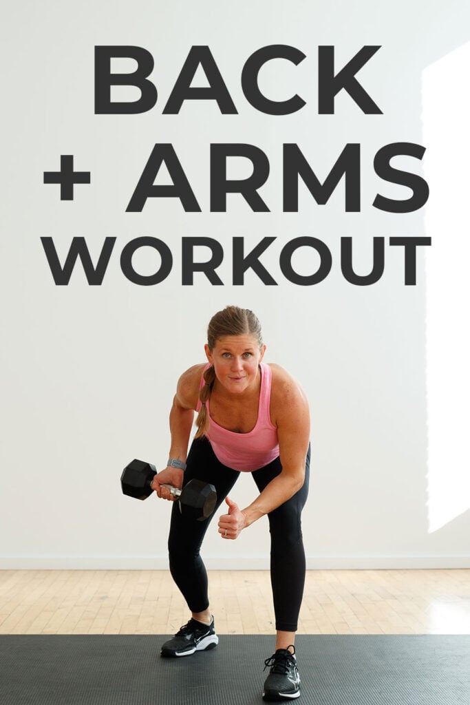 25 Minute Back and Arms Workout At Home with Weights