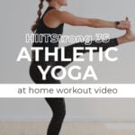 Pin for Pinterest of athletic yoga routine