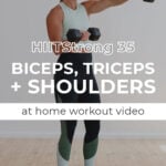 Pin for Pinterest of Shoulders, Biceps and Triceps Workout