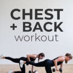 Back and Chest Workout at home with dumbbells pin for pinterest
