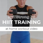 Pin for Pinterest of total body HIIT workout