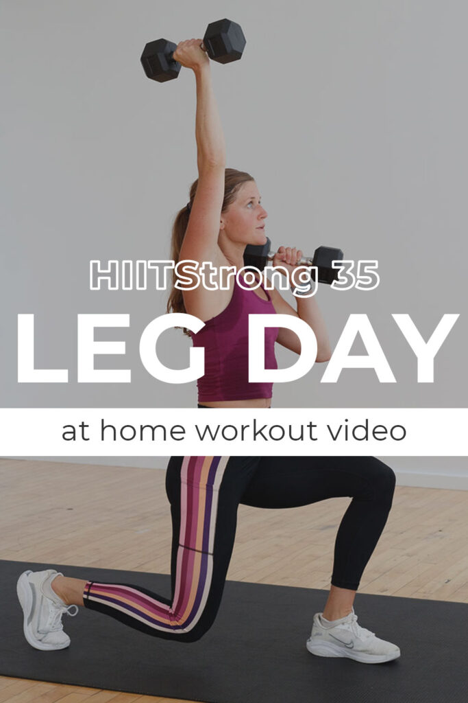 Leg Day At Home with Dumbbells | HIIT Strong Day 2 Pin for Pinterest