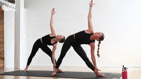 extended side angle or triangle pose | best stretches for athletes 