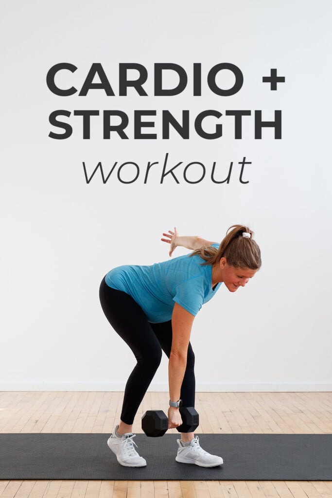 30-Minute Cardio and Strength Training Workout At Home pin for pinterest 
