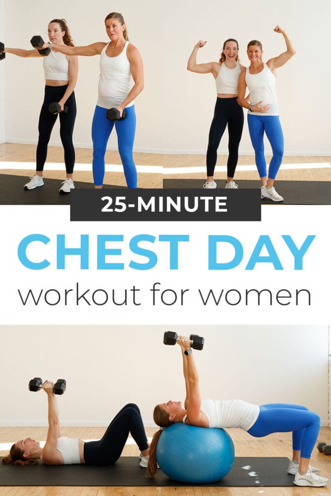 Chest Day Workout for Women At Home | pin for pinterest