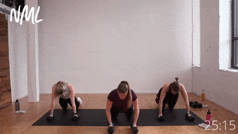 how to do push ups and kneeling shoulder press