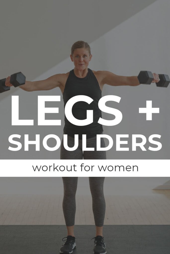Leg and Shoulder Workout strength training workout for women pin for pinterest