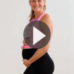 pregnant woman performing pregnancy safe arm exercises - Pin for Pinterest