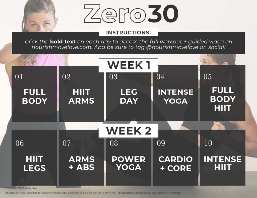 Zero30 Bodyweight Workout Plan Free