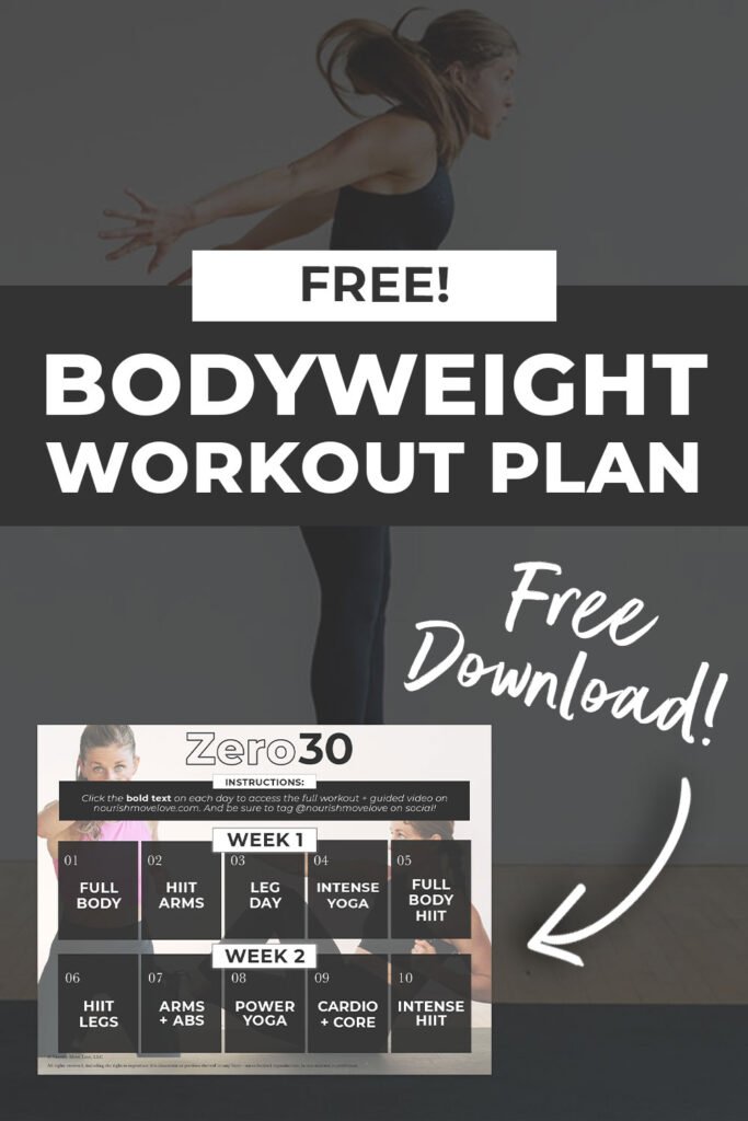 Bodyweight Workout Plan pin for pinterest